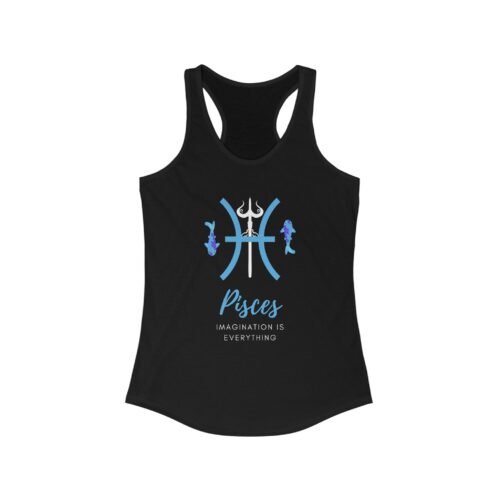 Pisces Racerback Tank Top for Women - Zodiac Sign Athletic Shirt - Astrology Workout Apparel
