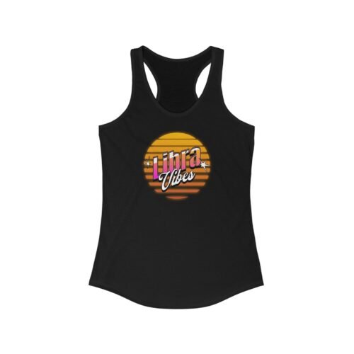 Libra Vibes Racerback Tank Top - Zodiac Sign Sleeveless Shirt for Women - Astrology Workout Apparel - Image 3