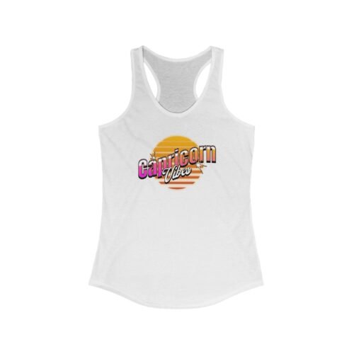 Capricorn Vibes Racerback Tank Top - Zodiac Star Sign Athletic Wear for Women