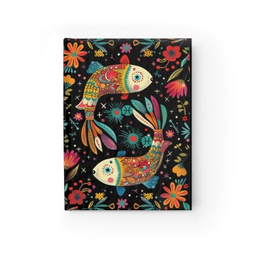 Pisces Zodiac-Themed Journal | Lined Hardcover Matte Notebook for Astrology Lovers
