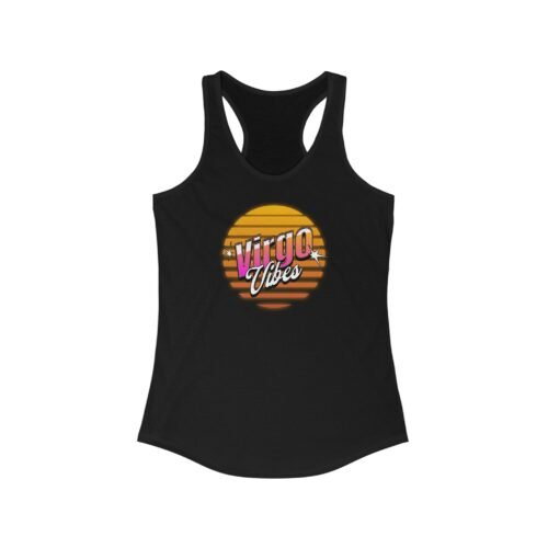 Virgo Vibes Racerback Tank Top for Women - Zodiac Sign Astrology Workout Shirt - Image 3