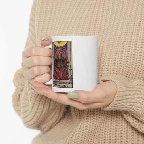 Justice Tarot Card Coffee Mug - 11oz Tarot Coffee Cup for Tarot Lovers and Readers - Image 10