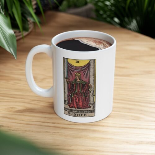 Justice Tarot Card Coffee Mug - 11oz Tarot Coffee Cup for Tarot Lovers and Readers - Image 8