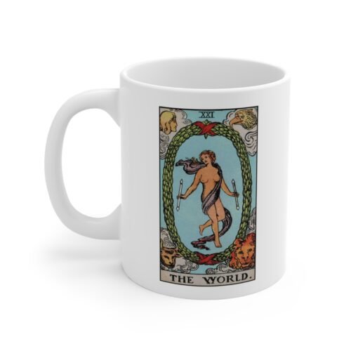 World Tarot Card Design Coffee Mug 11oz - Unique Tarot Coffee Mug for Enthusiasts - Perfect Gift for Tarot Lovers - Image 4