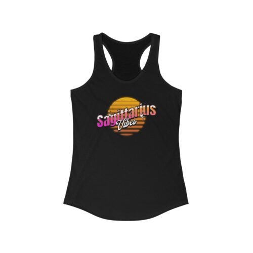 Sagittarius Vibes Racerback Tank Top - Zodiac Sign Workout Shirt for Women | Astrological Activewear - Image 3
