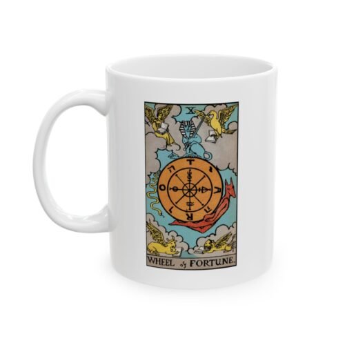 11oz Wheel of Fortune Tarot Coffee Mug - Unique Tarot Card Cup for Enthusiasts - Perfect Gift Idea for Tarot Lovers - Image 4