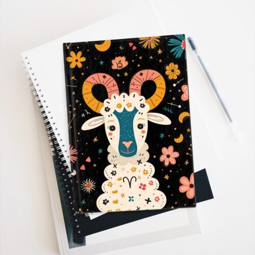 Aries Zodiac-Themed Journal | Lined Hardcover Matte Notebook for Astrology Enthusiasts - Image 5