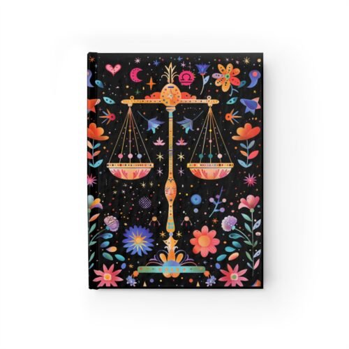Lined Hardcover Matte Journal for Libras | Zodiac-Themed Notebook for Astrology Lovers