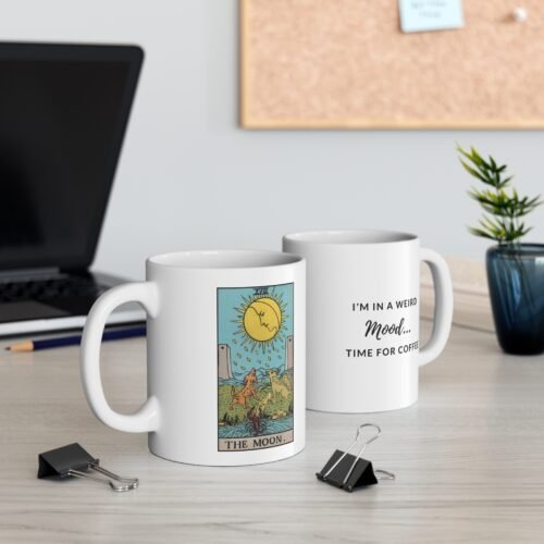 Moon Tarot Mug - 11oz Ceramic Tarot Coffee Mug with Mystical Design