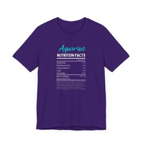 Aquarius Nutrition Facts Unisex Short Sleeve Tee - Soft Cotton Astrology Graphic T-Shirt for Zodiac Lovers - Image 6