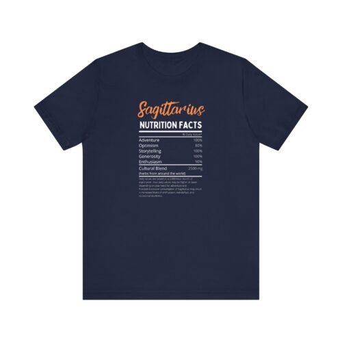 Sagittarius Nutrition Facts Astrology Zodiac T-Shirt Unisex Short Sleeve Tee Soft Cotton for Star Sign Enthusiasts - Image 3