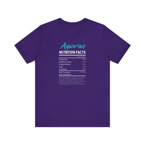 Aquarius Nutrition Facts Unisex Short Sleeve Tee - Soft Cotton Astrology Graphic T-Shirt for Zodiac Lovers - Image 5
