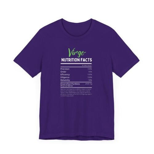 Virgo Nutrition Facts Astrology Graphic T-Shirt - Unisex Soft Cotton Zodiac Tee for Zodiac Lovers - Image 2