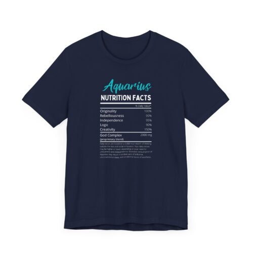 Aquarius Nutrition Facts Unisex Short Sleeve Tee - Soft Cotton Astrology Graphic T-Shirt for Zodiac Lovers - Image 4