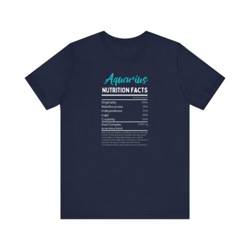 Aquarius Nutrition Facts Unisex Short Sleeve Tee - Soft Cotton Astrology Graphic T-Shirt for Zodiac Lovers - Image 3