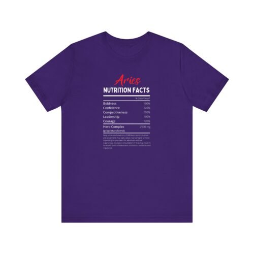 Aries Nutrition Facts Unisex Short Sleeve Tee - Soft Cotton Zodiac T-Shirt for Astrology Lovers - Image 5