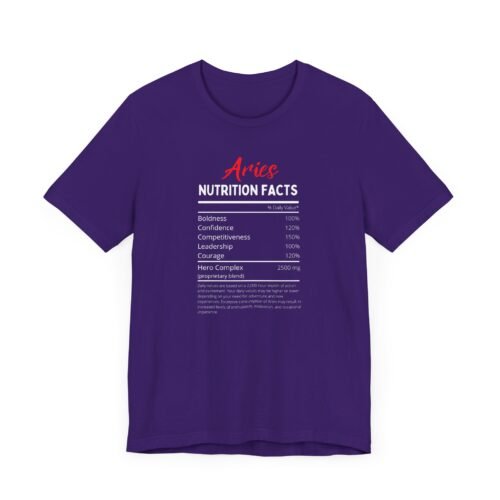 Aries Nutrition Facts Unisex Short Sleeve Tee - Soft Cotton Zodiac T-Shirt for Astrology Lovers - Image 6