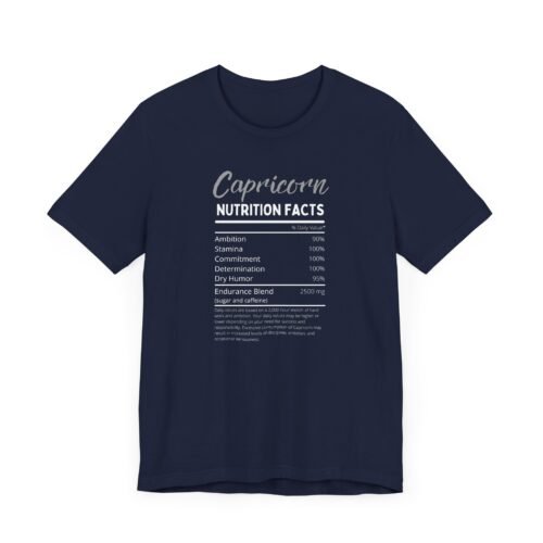 Capricorn Nutrition Facts Astrology Graphic Unisex Short Sleeve Tee - Soft Cotton Zodiac T-Shirt for Zodiac Lovers - Image 4