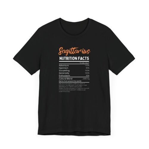 Sagittarius Nutrition Facts Astrology Zodiac T-Shirt Unisex Short Sleeve Tee Soft Cotton for Star Sign Enthusiasts - Image 2