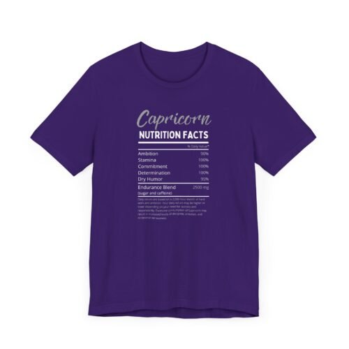 Capricorn Nutrition Facts Astrology Graphic Unisex Short Sleeve Tee - Soft Cotton Zodiac T-Shirt for Zodiac Lovers - Image 6