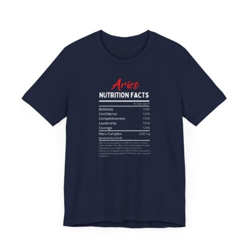 Aries Nutrition Facts Unisex Short Sleeve Tee - Soft Cotton Zodiac T-Shirt for Astrology Lovers - Image 4