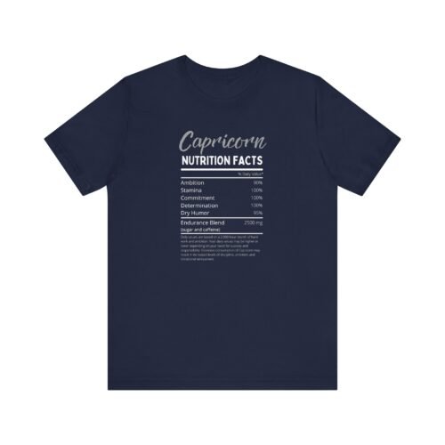 Capricorn Nutrition Facts Astrology Graphic Unisex Short Sleeve Tee - Soft Cotton Zodiac T-Shirt for Zodiac Lovers - Image 3