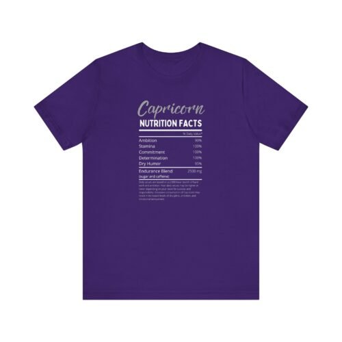 Capricorn Nutrition Facts Astrology Graphic Unisex Short Sleeve Tee - Soft Cotton Zodiac T-Shirt for Zodiac Lovers - Image 5