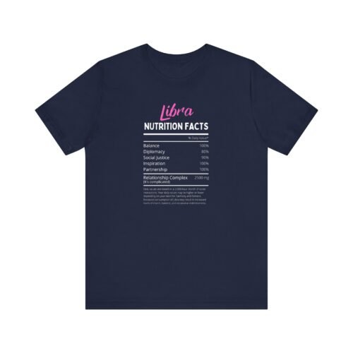 Libra Nutrition Facts Unisex Short Sleeve Tee - Soft Cotton Zodiac T-Shirt - Image 2