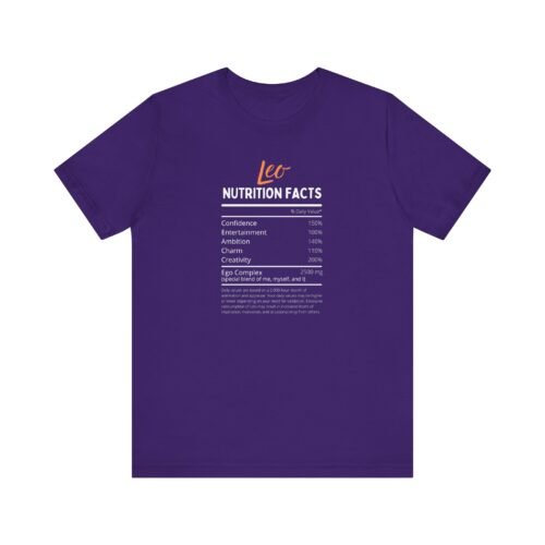 Leo Nutrition Facts Zodiac T-Shirt Soft Cotton - Image 3