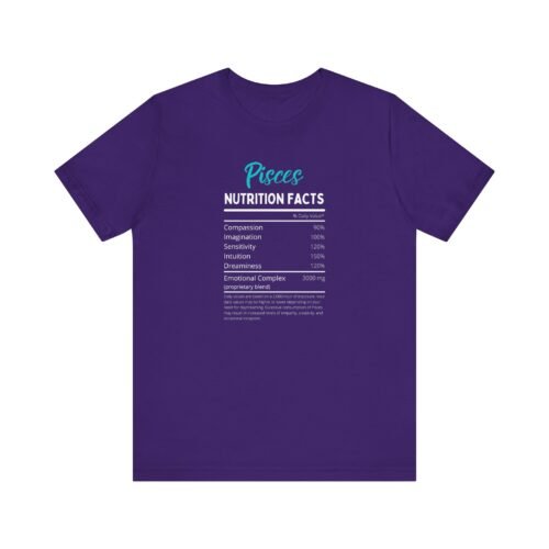 Pisces Nutrition Facts Unisex Jersey Short Sleeve Tee Soft Cotton Zodiac T-Shirt - Image 3