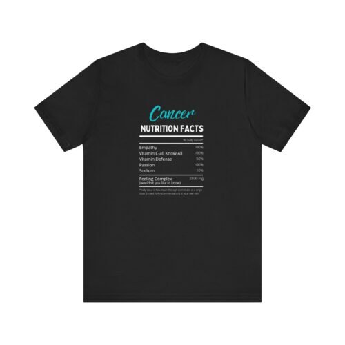 Cancer Sign Nutrition Facts T-Shirt Unisex Zodiac Astrology Tee Soft Cotton