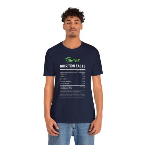 Taurus Nutrition Facts Unisex Short Sleeve Tee - Astrology Lovers Zodiac T-Shirt in Soft Cotton - Image 4