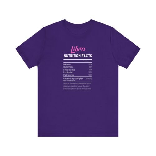 Libra Nutrition Facts Unisex Short Sleeve Tee - Soft Cotton Zodiac T-Shirt - Image 3