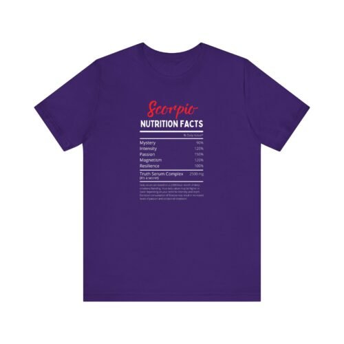 Scorpio Nutrition Facts Unisex Short Sleeve Tee - Soft Cotton Zodiac Astrology T-Shirt for Scorpio Lovers - Image 5