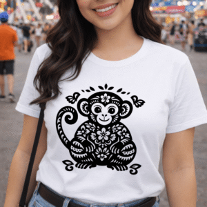 Monkey Chinese Zodiac Graphic Tee - Premium Astrology T-Shirt with Unique Zodiac Design - Unisex Lunar New Year Apparel