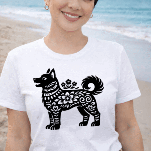 Dog Chinese Zodiac Graphic Tee - Year of the Dog T-Shirt for Men and Women - Chinese Horoscope Animal Shirt - Astrology Design Top