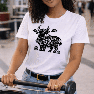 Ox Chinese Zodiac Graphic Tee - Year of the Ox T-Shirt with Asian Astrology Design - Unisex Zodiac Animal Shirt for Horoscope Enthusiasts