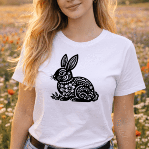 Rabbit Chinese Zodiac Graphic Tee - Year of the Rabbit T-Shirt for Men and Women - Zodiac Sign Apparel with Cute Rabbit Design