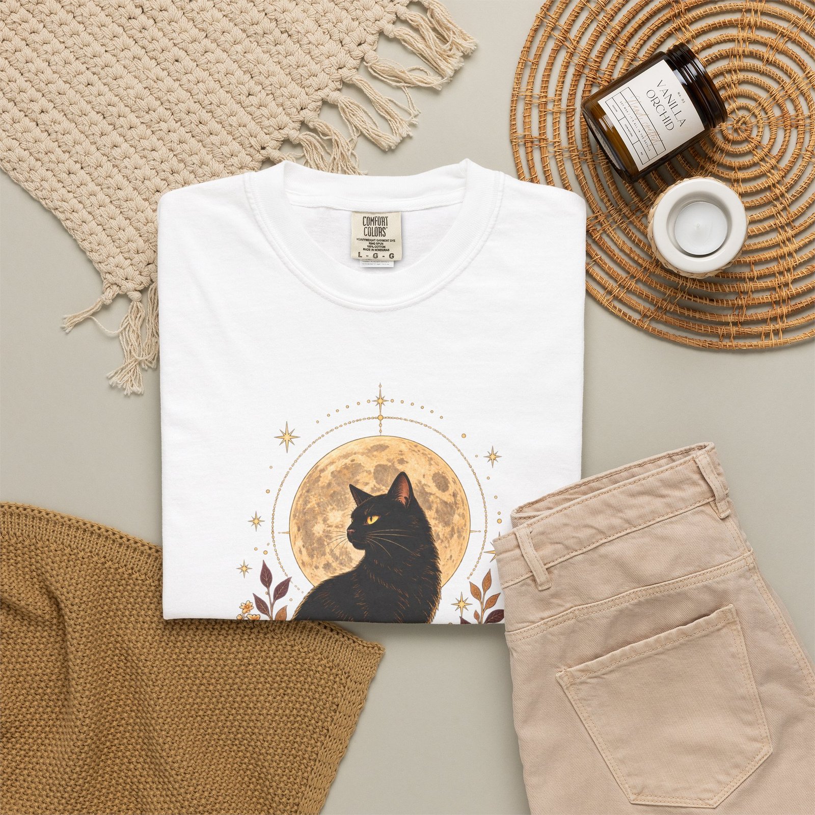 Cat Under Moonlite T-Shirt - Image 9