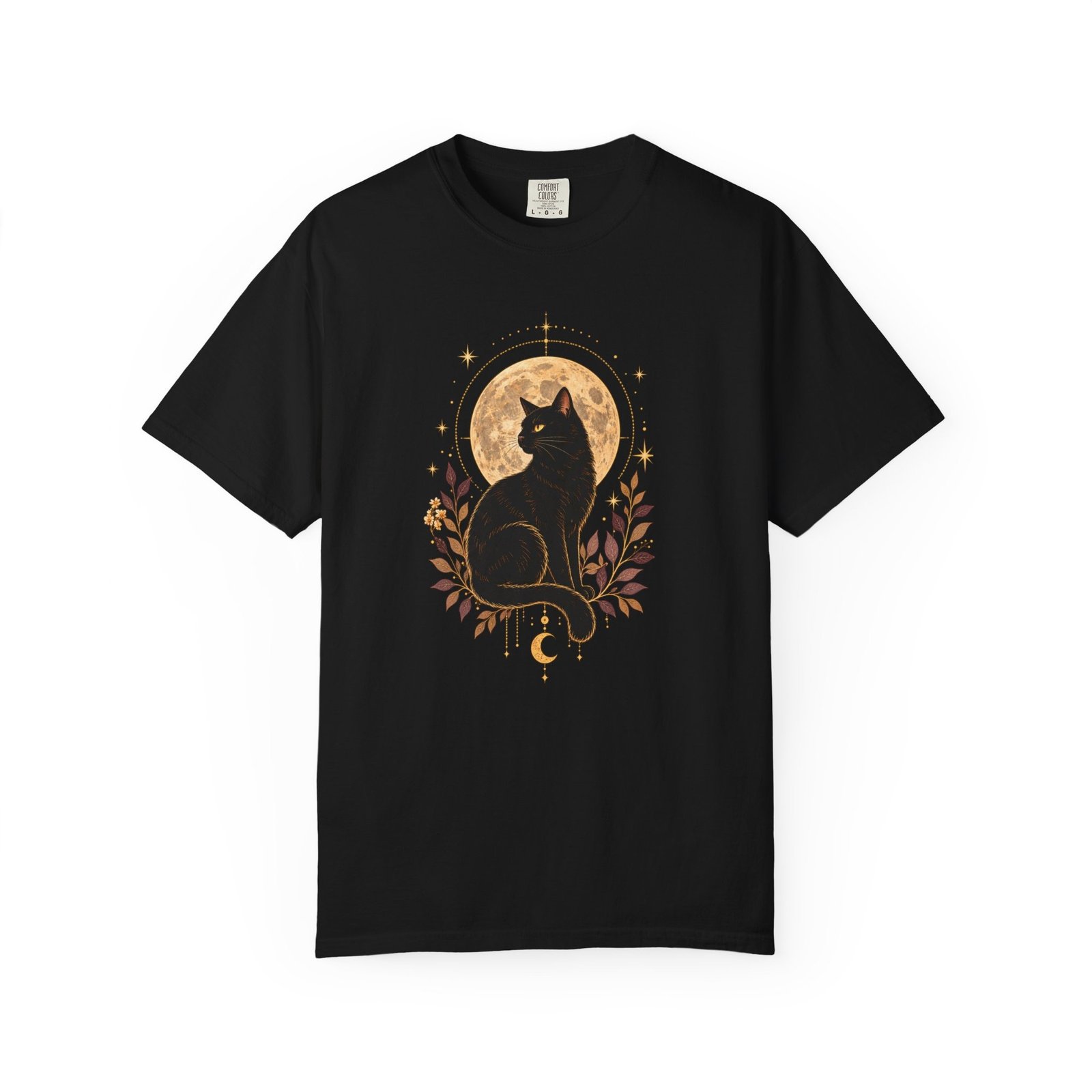 Cat Under Moonlite T-Shirt - Image 2
