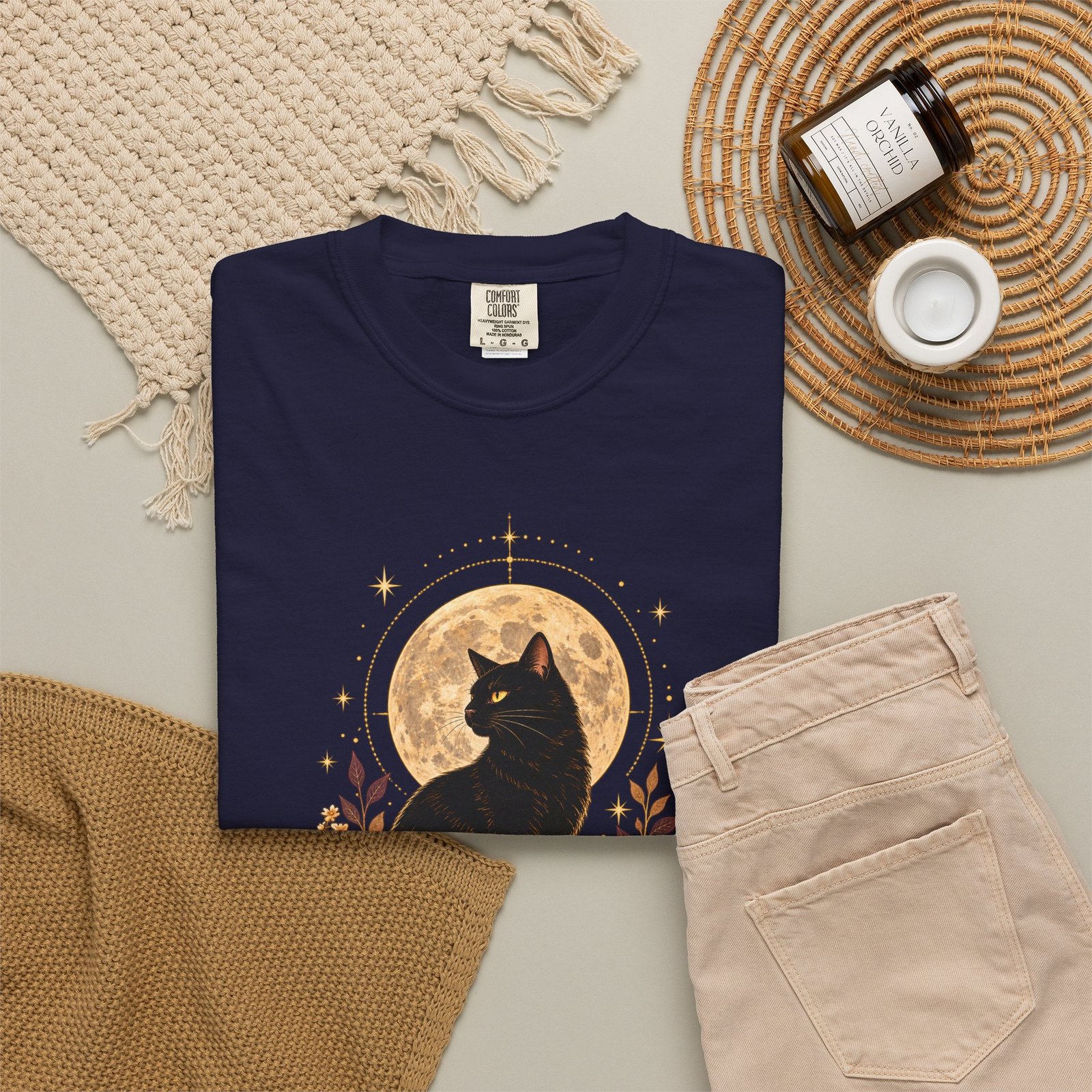 Cat Under Moonlite T-Shirt - Image 17