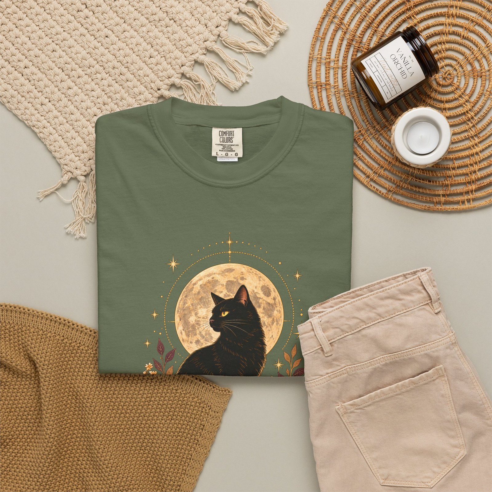 Cat Under Moonlite T-Shirt - Image 13