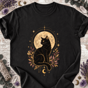 Cat Under Moonlite T-Shirt