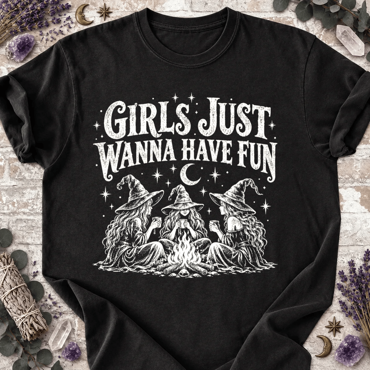 Witchy Shirt - Girls Just Wanna Have Fun T-Shirt - Image 1